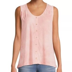 Como Blu Womens Shirred Lace Detail Tank Top‎ Size S